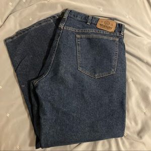 Wrangler Men’s Straight Cut Dark Wash Jeans 38 x 29